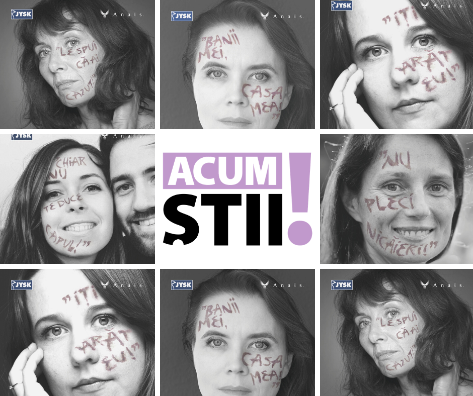 Asociatia Anais si JYSK lanseaza campania de informare cu privire la violența domestică „Acum știi”