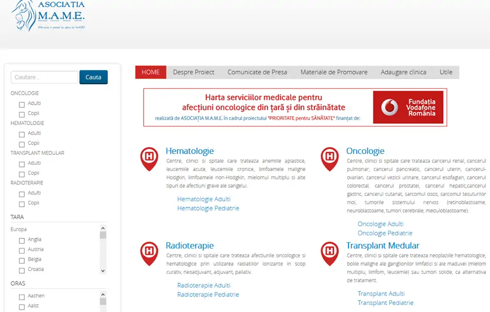 A fost lansata prima harta interactiva a serviciilor medicale oncologice