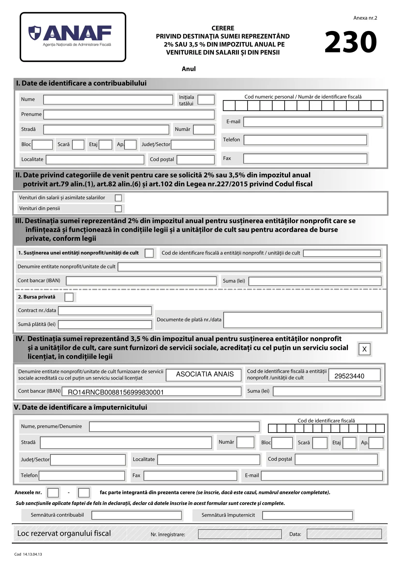 Fii și tu alături de noi prin direcționarea a 3,5% din impozitul anual pe veniturile din salarii și asimilate salariilor și/sau veniturilor din pensii aferente anului 2018