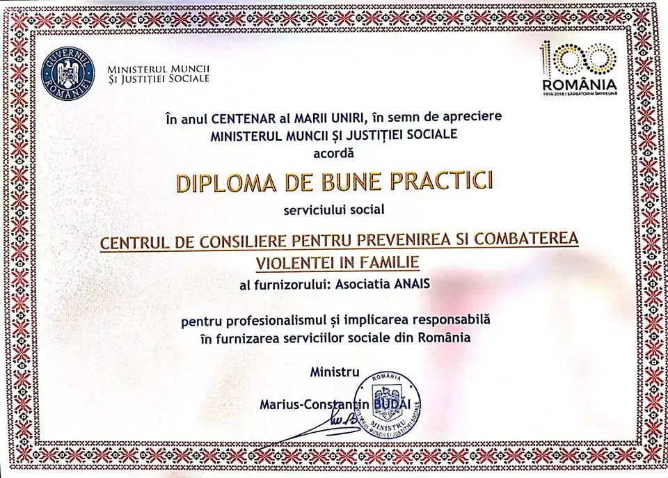 Centrul de consiliere pentru prevenirea și combaterea violenței în familie - ales ca și model de bună practică