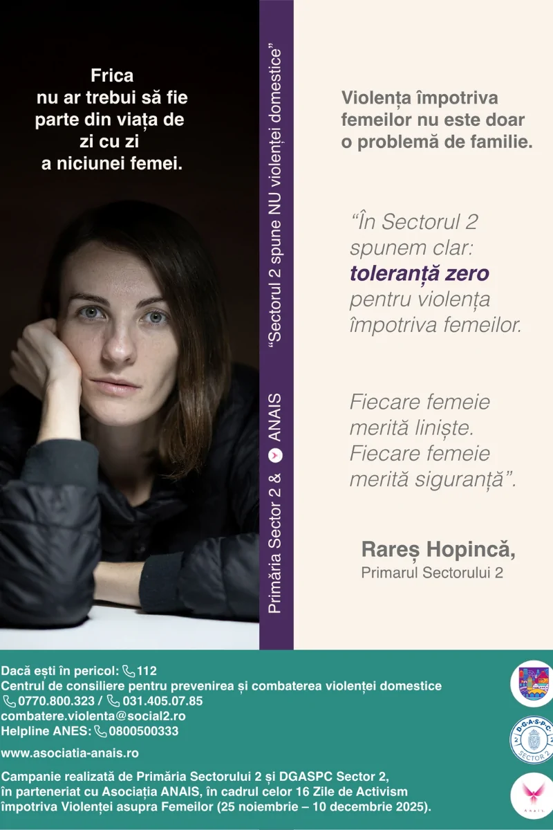 Lansare campanie de conștientizare „Sector 2 spune NU violenței domestice”